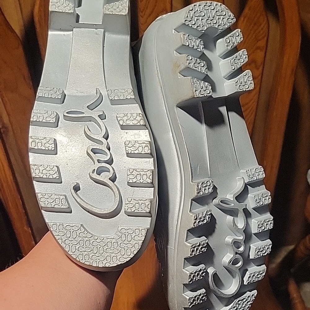 COACH Silver Embossed Rain Boots - Picture 2 of 3